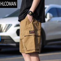 HLCOMAN卡其色工装短裤男夏季美式宽松复古五分裤子潮牌免烫适用青少年运动 棉免烫 卡其色工装短裤 五分裤中腰设计 夏