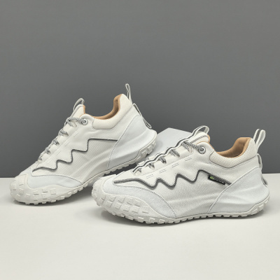 男生厚底老爹鞋男款潮鞋百搭头层牛皮欧洲站男士运动休闲包底鞋男