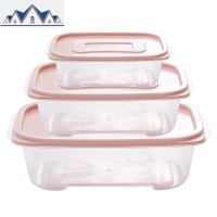 三件套保鲜盒冰箱收纳盒长方形鸡蛋盒食品厨房收纳保鲜塑料储物盒 三维工匠