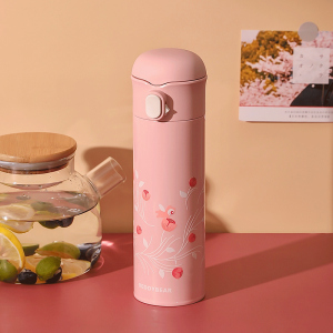 玩潮郁金香果杯具熊成人保温杯男女316不锈钢内胆学生水杯车载商务直身杯子户外运动水壶 玩潮480ml