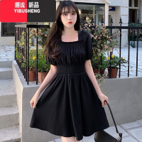 YIBUSHENG法式大码气质高级感赫本风黑色长裙女季胖mm洋气收腰显瘦连衣裙