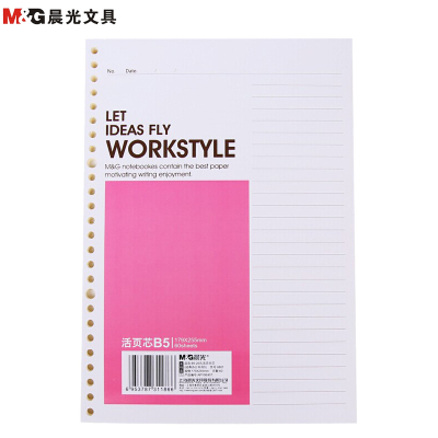 晨光(M&G)APY9E457B5活页芯5本26孔60页经典办公活页本芯替换本芯活页替芯颜色随机B5