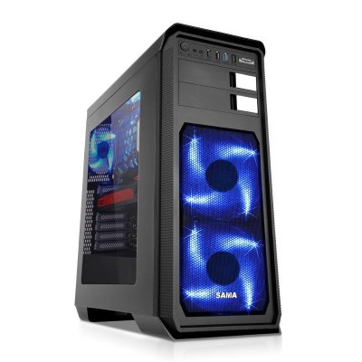 Sama/先马坦克水冷台式机主机电脑防尘机箱下置电源USB3.0黑色电脑机箱中塔机箱