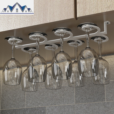 金色挂杯架红酒杯架倒挂家用欧式酒杯架高脚杯架悬挂酒柜杯架摆件 三维工匠收纳层架