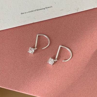 纯银锆石耳钩小众独特耳环轻奢高级感时尚精致2025新款耳饰女送女朋友老婆情人节七夕生日礼物
