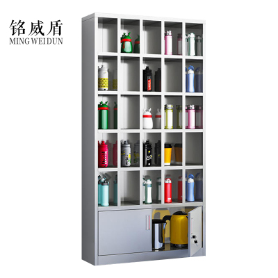 铭威盾304不锈钢员工车间多格茶杯放置收纳柜30格水杯柜1800*900*250