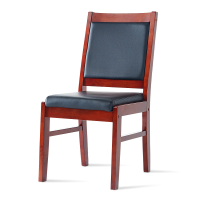 全简实木会议椅时尚简约办公职员麻将椅电脑人体工学皮革椅