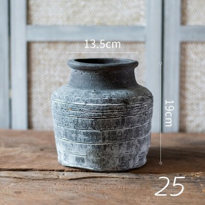 家柏饰(CORATED)粗陶陶罐花瓶花盆 多肉复古做旧仿古大号土陶盆坛子插干花 25