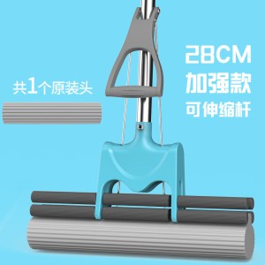 38cm大号胶棉拖把免手洗滚轮拖把懒人吸水拖布加大加厚拖把一拖净