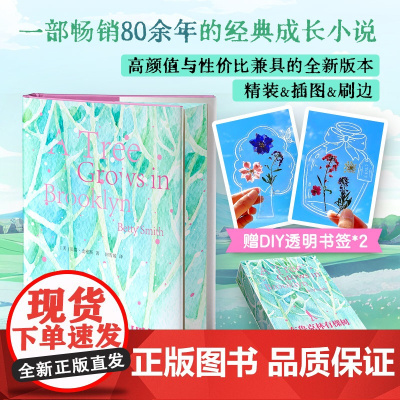 [两张DIY透明书签+彩绘飞机盒]布鲁克林有棵树:硬壳精装三面刷边 8幅全彩插画 全网超高颜值与性价比兼具的全新版本