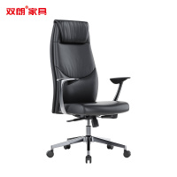 双朗 牛皮办公椅 S-JY1026BL 615*645*1185-1260mm 黑色 张