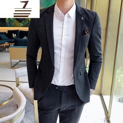 NEWLAKE英伦男士西装套装修身正装伴郎礼服新郎韩版西服男两件套职业装潮