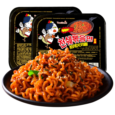 网红爆辣火鸡面国产碗装110g×12盒超辣组合整箱韩国风味双倍辣中国芝士干拌面干脆面抖音款方便面速食