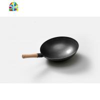章丘老式铁锅家用圆底炒菜锅饭店厨师商用大马勺无涂层煤气灶炒勺 FENGHOU 36无耳炒锅