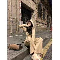 韩版连帽卫衣运动套装女秋冬时尚显瘦长裤气质小香风两件套外套女