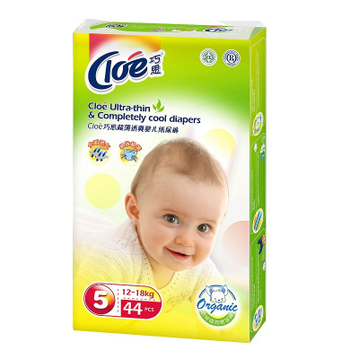 巧思Cloe超薄透爽婴儿纸尿裤5号（XL码）44片12-18kg-