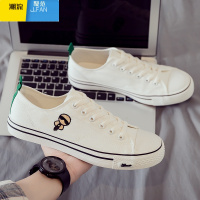 聚范2024夏季新款帆布潮鞋潮流百搭休闲运动板鞋男款低帮布鞋黑色男鞋