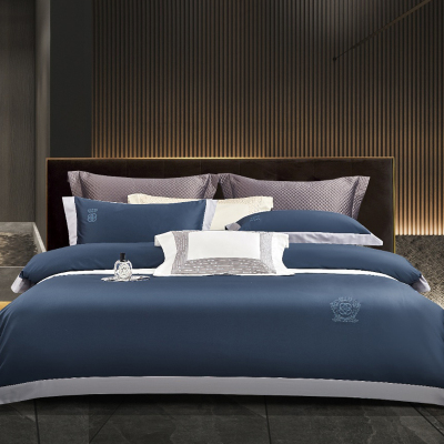 华人情思 经典皇冠百支长绒棉拼角绣花四件套 220*240cm/套