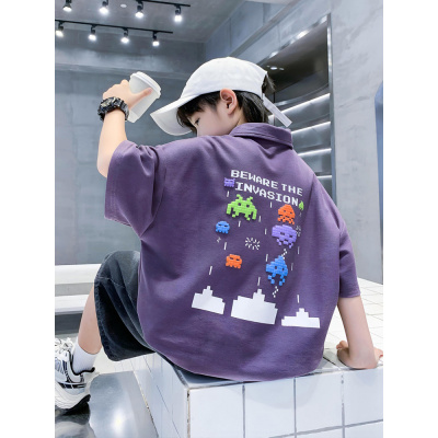 男童短袖T恤夏装2025新款儿童装夏款洋气POLO衫大童男孩夏季上衣t