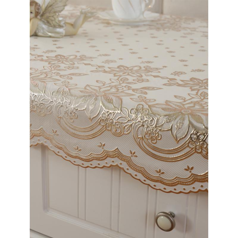 家柏饰(CORATED)PVC客厅茶几布桌布防水防烫防油免洗欧式蕾丝长方形现代简约台布