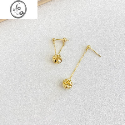 JiMi金属流苏耳环2023年新款潮显瘦一款两戴银银耳饰小众设计感耳坠女