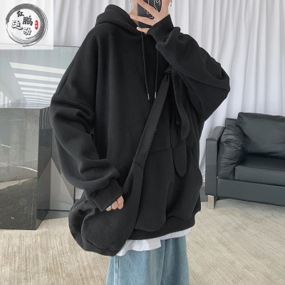 专注品质-卫衣男连帽春秋款韩版潮流宽松港风les帅t外套慵懒风秋季2021新款运动卫衣瑞希罗