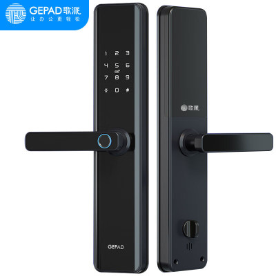歌派/Gepad 指纹锁 P08 黑色 磁卡、钥匙解锁 微信小程序 密码解锁 手机APP 执手式