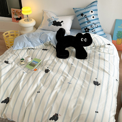 全棉小清新床上四件套纯棉床单被套三件套床笠款床品4