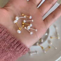 s925纯银天然淡水珍珠耳钉轻奢高级感耳环气质小众耳饰养耳洞送女朋友老婆情人节七夕生日礼物