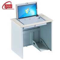 DXBG单人翻转电脑桌双人培训桌学校多媒体教室考试桌机房嵌入式学生桌031白枫色单人(不含显示屏)