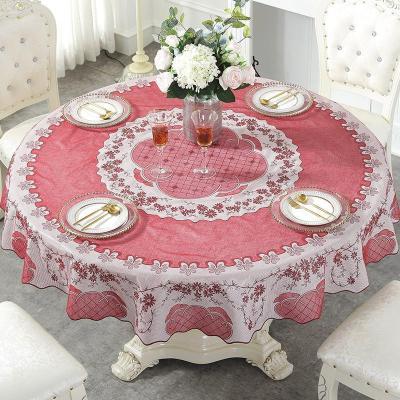 家柏饰(CORATED)PVC塑料圆餐桌布茶几垫圆形小圆桌桌布防水防烫防油免洗台布田园