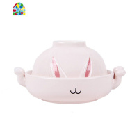 碗家用可爱套装餐具少女心创意日式单个吃饭个生碗带盖陶瓷碗 FENGHOU UU兔盖碗配勺