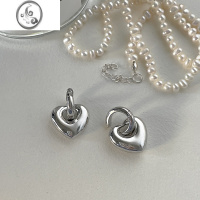 JiMi耳环小众设计感高级2022年新款潮爱心气质耳钉ins风925银针耳饰女