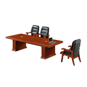 慧采云 2.8m油漆办公桌会议桌长条洽谈桌中式现代培训桌