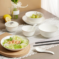 共禾京品 鎏金雅韵骨瓷十头餐具套装 ZFTWCOM250003