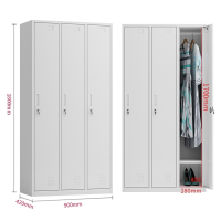 易企采 加厚三门衣柜 员工宿舍更衣柜储物柜 单位:台