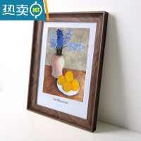 敬平美式大尺寸复古挂墙相框装裱画框定制20寸4K5075柚木色16寸像框 深木色 16寸挂墙[可放30.5*40.6cm