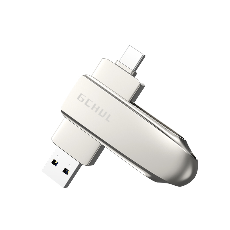 杰储(GCHUL)UP1300 256G USB3.2双接口超高速固态闪存U盘/优盘 (计价单位:个) 银色