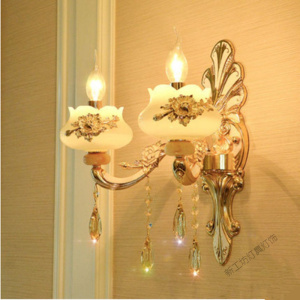 苏宁放心购 照明吊灯别墅客厅灯吊灯仿玉石水晶欧式客厅吊灯复式楼锌合金卧室餐厅灯饰灯具