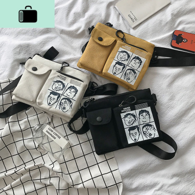 包包斜挎韩版女学生斜挎包女学生百搭社会帆布单肩包女包蹦迪包NEW LAKE女斜挎包