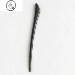 JiMi简约国风日常手工黑檀木簪子男女盘发发簪古典一字形木发钗子余刃 黑檀余刃木簪1支(-黑檀木-)