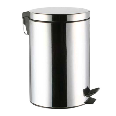 敏胤 L2012 12L大号不锈钢脚踏式垃圾桶 银色