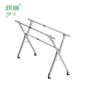 劲脉 折叠晾衣架 三杆方管2.4米加轮 个