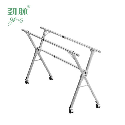 劲脉 折叠晾衣架 三杆方管2.4米加轮 个