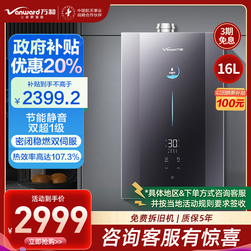 万和安睡洗 LS9PRO一级能效 燃气热水器16升零冷水 TSI增压瀑布浴 超一级能效 安睡洗2.0 LS9DPro