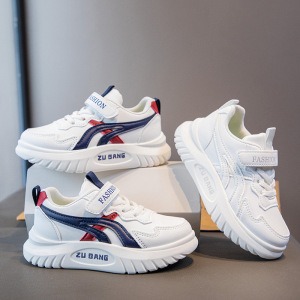 25春季新款儿童皮面运动鞋男童小白鞋子轻便软底舒适女童休闲板鞋