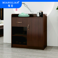 绵冠MIANGUAN办公室茶水柜可放水桶简约家用客厅酒店实木储物桶装饮水餐边柜二门