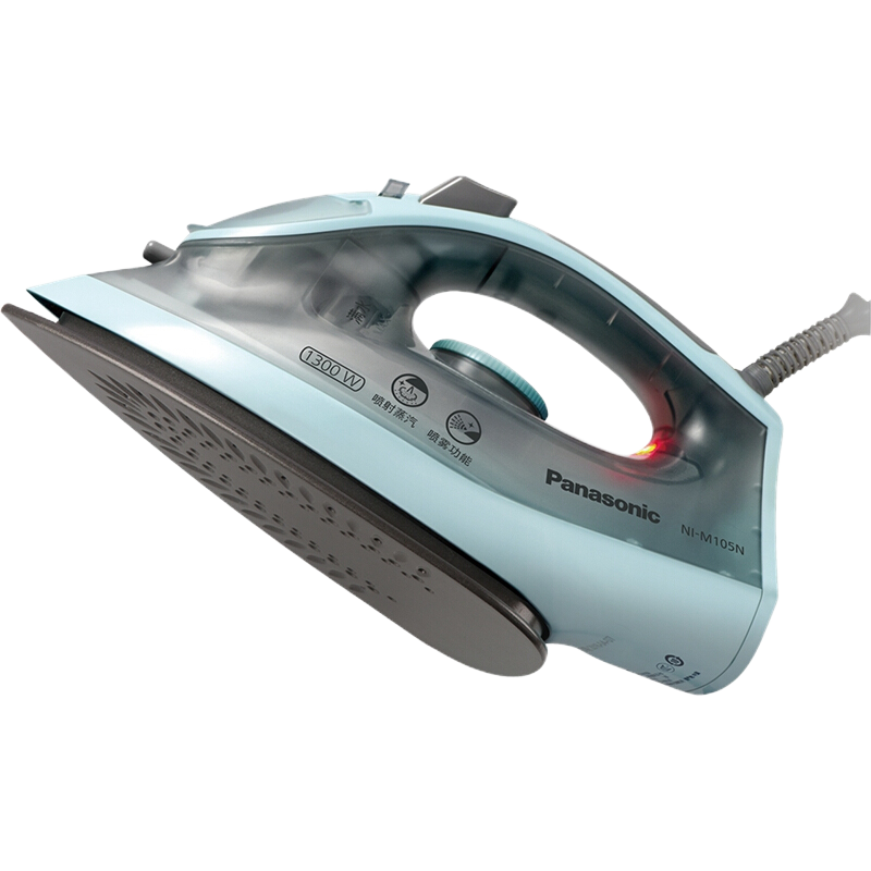 松下(Panasonic)电熨斗家用蒸汽手持式大功率干湿不粘底板NI-M105N蓝色
