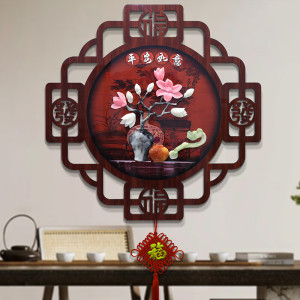 维诺亚客厅装饰画电视沙发背景墙壁画中式玄关过道走廊餐厅玉雕挂画