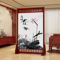 中式实木屏风隔断客厅装饰卧室遮挡家用胡桃镂空 座屏 定制80*180上和下都镂空 整装